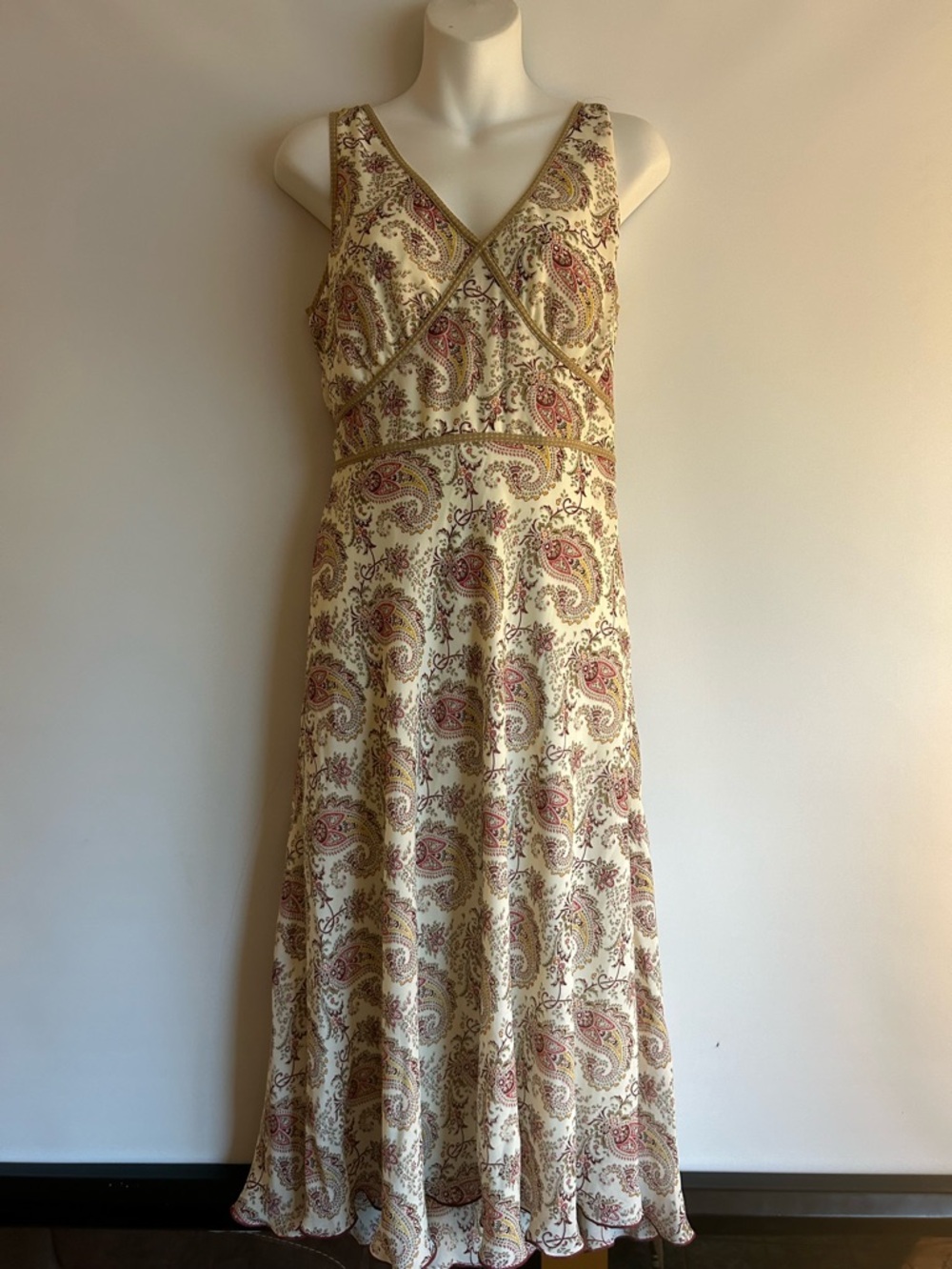 JONATHAN MARTIN STUDIO BOHO PAISLEY PRINT SLEEVELESS LINED TIE BELT DRESS 10